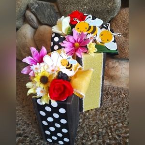 Handcrafted decorative wooden blocks/centerpieces